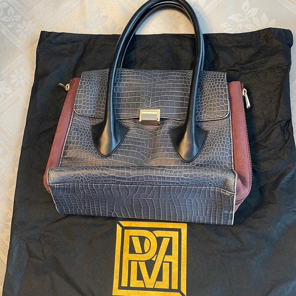 Pour La Victoire Croc And Suede Tote Bag